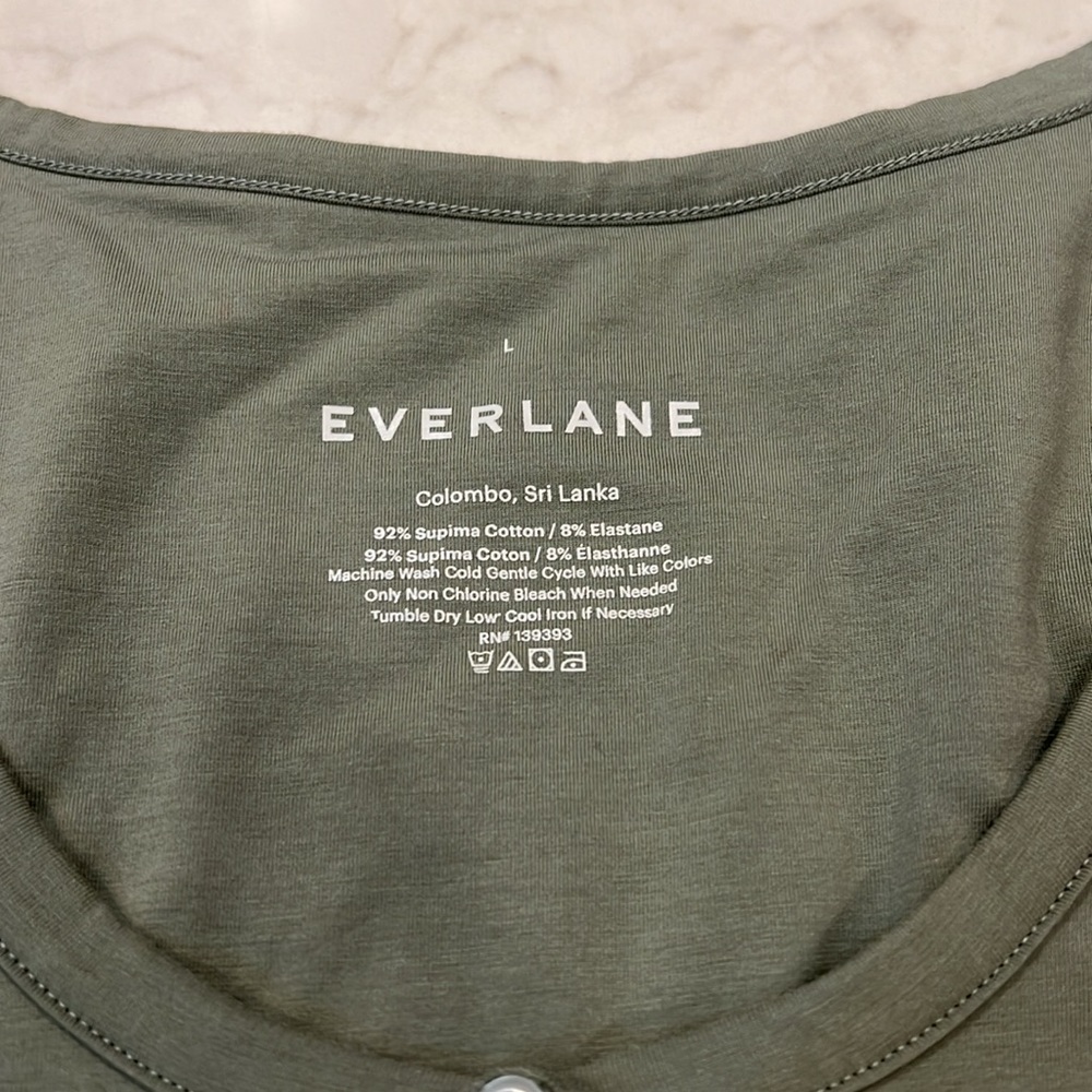 Everlane Olive Henley Long-Sleeve Bodysuit - Picture 3 of 6